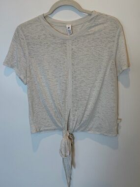 lululemon athletica Cream Tie-Front Crop Tee